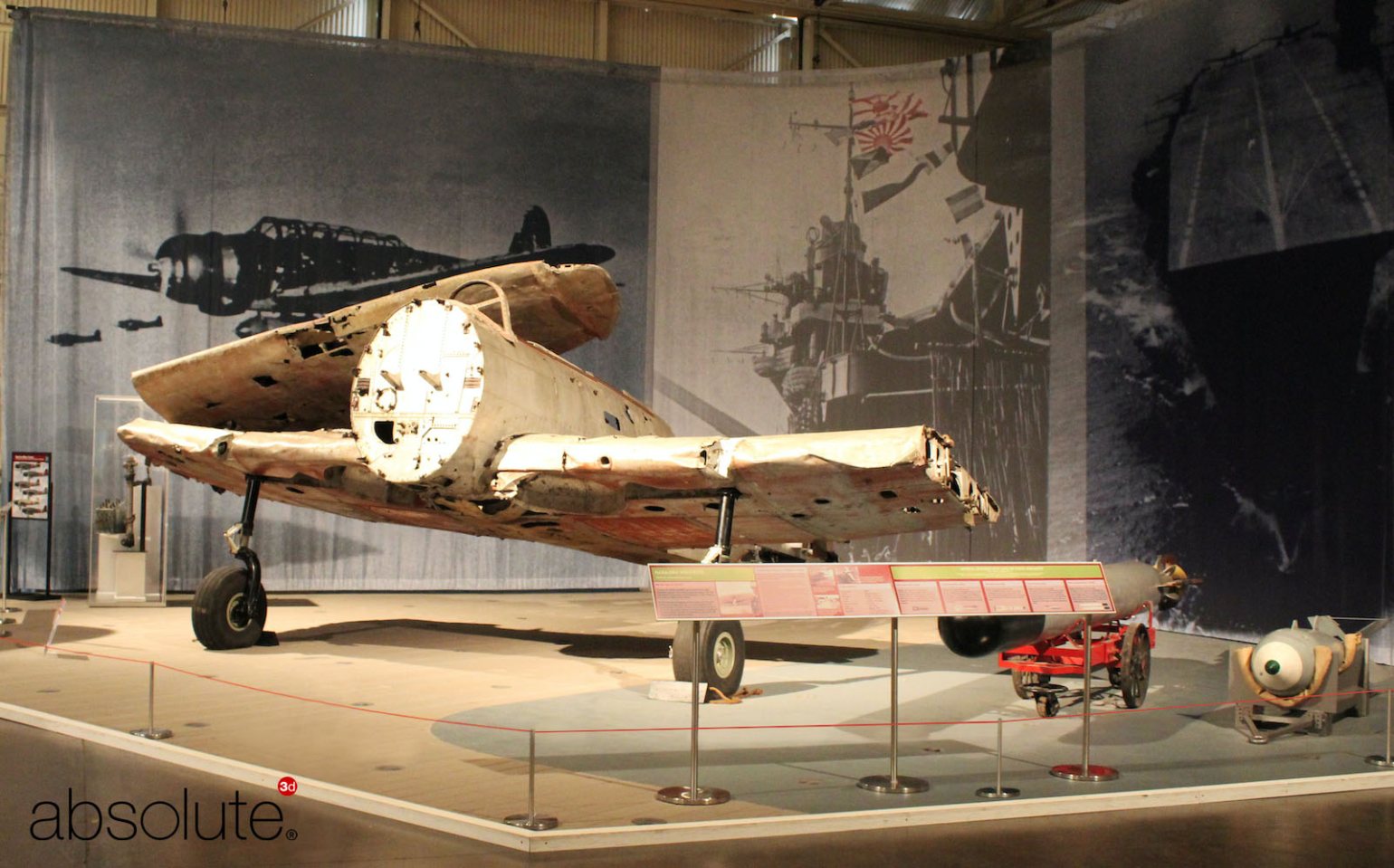 Nakajima B5N “Kate” at the Pearl Harbor Aviation Museum, protected by Absolute Freestanding Barriers and information displayed on a Reader Rail.  Nakajima B5N “Kate” at the Pearl Harbor Aviation Museum, protected by Absolute Freestanding Barriers and information displayed on a Reader Rail.